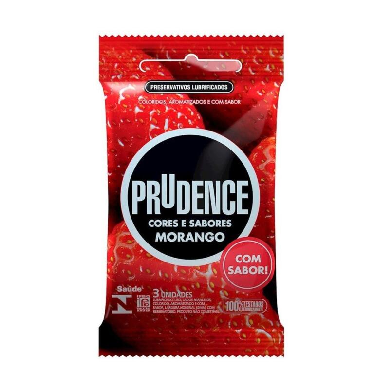 preservativo morango com 3 unidades prudence 1 - misex